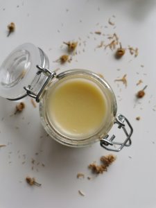 Beauty balm with chamomile flowers